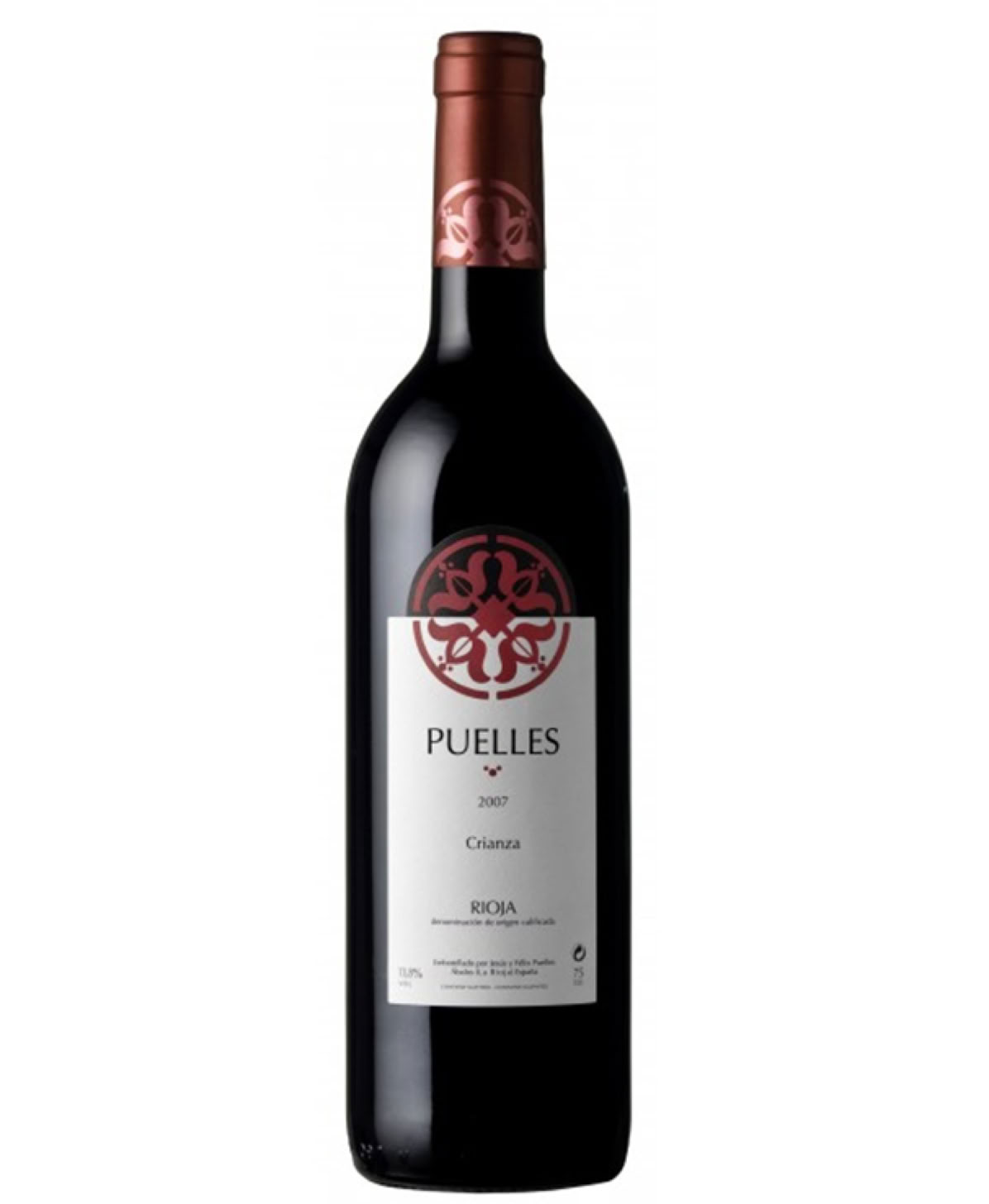 Etiqueta crianza Bodegas Puelles impresa en alta calidad por Viela Artes Gráficas