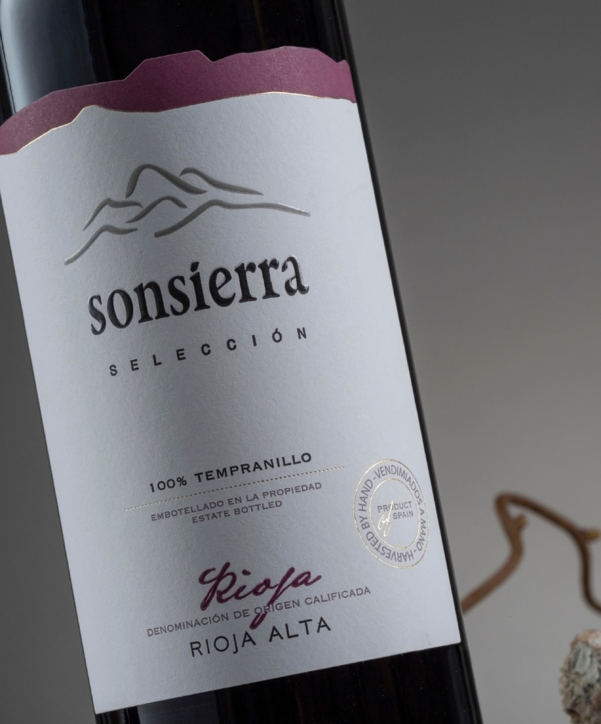 Etiqueta Sonsierra tempranillo impresa por Viela Artes Gráficas