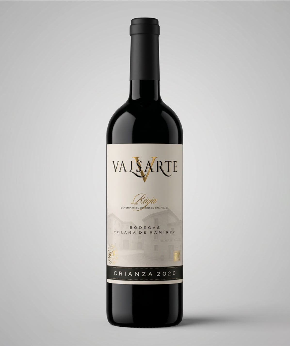 Etiqueta Valsarte crianza impresa por Viela Artes Gráficas para Bodegas Solana de Ramírez